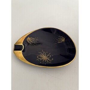 Porcelain Trinket Dish Lindner  Bavaria Germany Echt Cobalt Blue/Gold